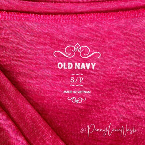 Old Navy Tri blend Short Sleeve V Neck Tee Shirt Pink - Picture 5 of 7
